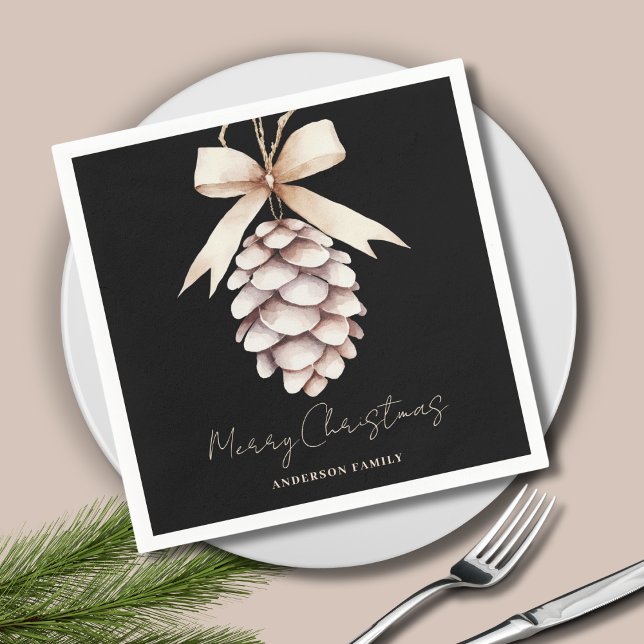 Personalised Pinecone Christmas  Napkin (Creator Uploaded)