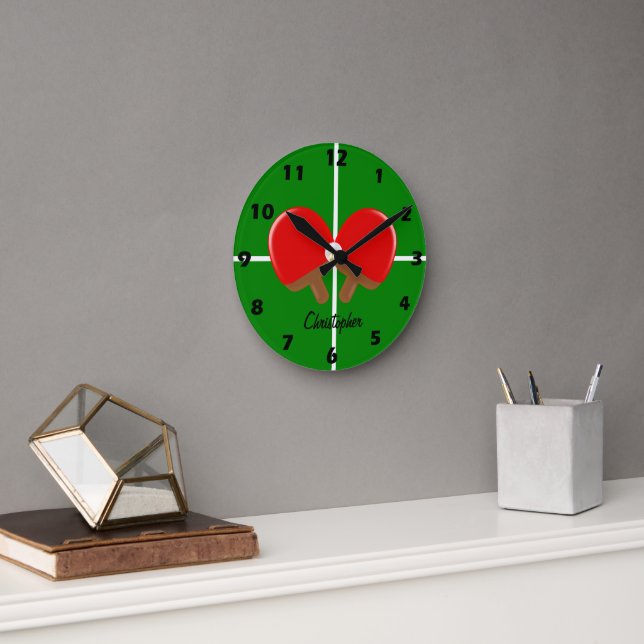 Personalised Ping Pong Round Clock (Office)