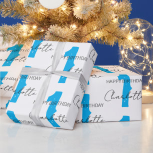 Personalised Pink 1st 2nd 3rd 10th Birthday Party Wrapping Paper