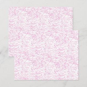 Personalised Pink Abstract Flat Note Card