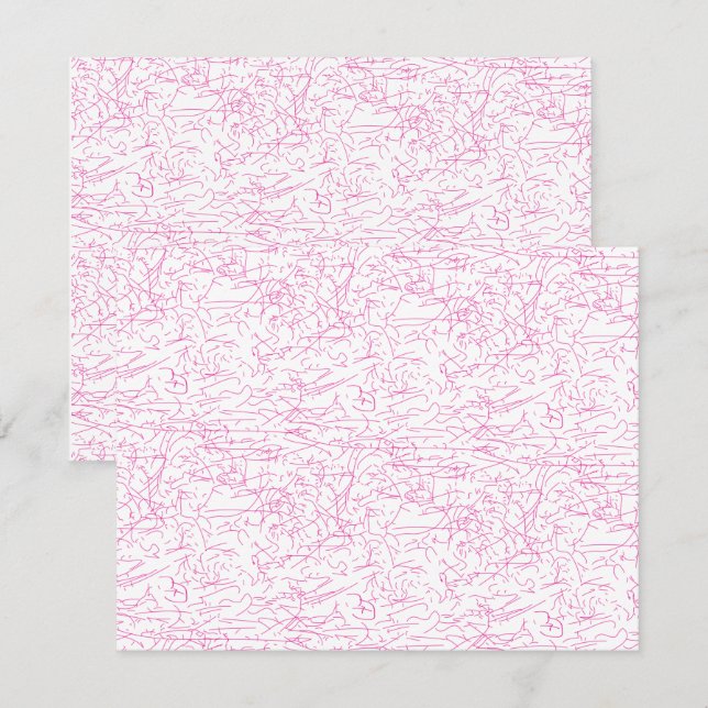 Personalised Pink Abstract Flat Note Card (Front/Back)