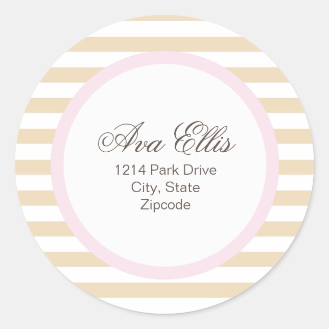 Personalised Pink Address Label/Merchandise Seal (Front)