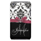 Personalised Pink and Black Damask iPod Case-Mate