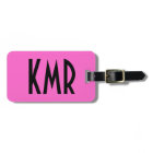 Personalised Pink and Black Luggage Tag