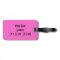 Personalised Pink and Black Luggage Tag