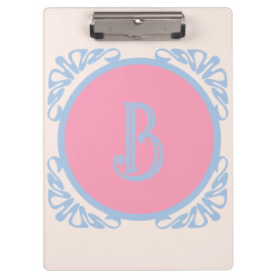 Personalised pink and blue  clipboard