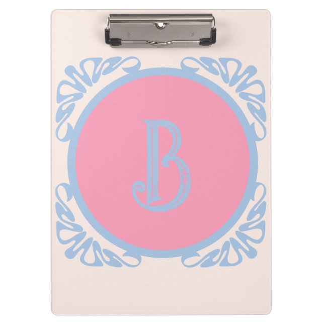 Personalised pink and blue  clipboard (Front)