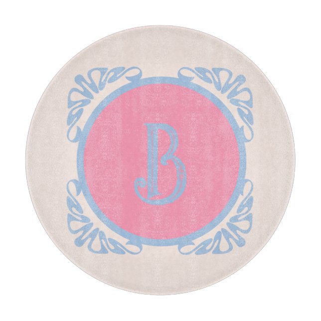 Personalised pink and blue  cutting board (Front)