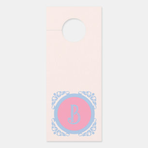 Personalised pink and blue  door hanger