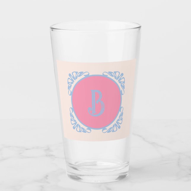 Personalised pink and blue  glass (Front)