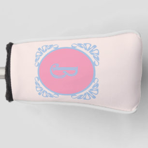 Personalised pink and blue golf head cover