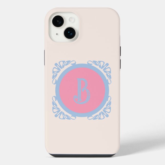 Personalised pink and blue  iPhone case (Back)