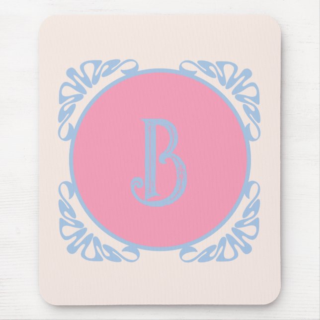 Personalised pink and blue  mouse mat (Front)