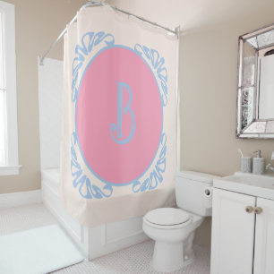 Personalised pink and blue  shower curtain