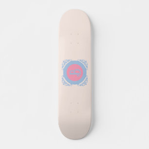 Personalised pink and blue  skateboard