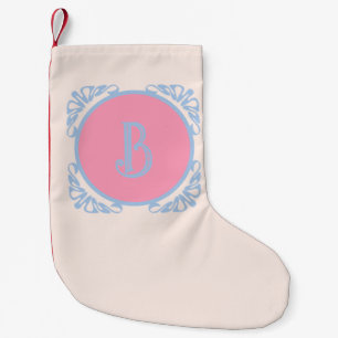 Personalised pink and blue small christmas stocking