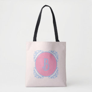 Personalised pink and blue  tote bag