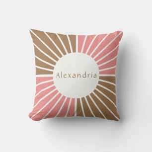 Personalised Pink and Brown Cushion