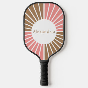 Personalised Pink and Brown Pickleball Paddle
