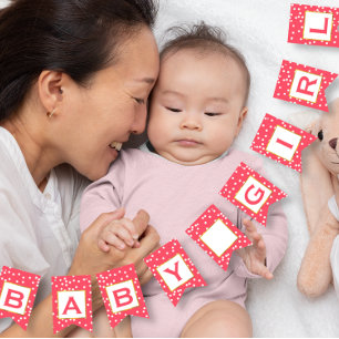 Personalised Pink and Gold Dot Patten Wedding Bunting