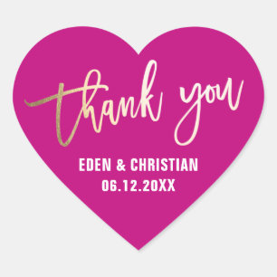 Personalised Pink and Gold Heart Sticker