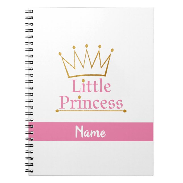 Personalised Pink and Gold Little Princess Notebook (Front)