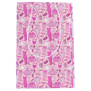 Personalised Pink and Hot Pink Fashion Medium Gift Bag