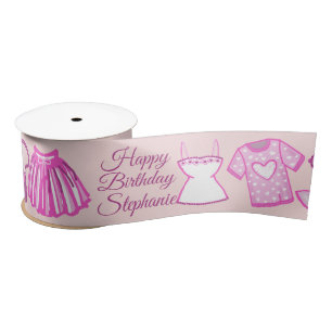 Personalised Pink and Hot Pink Fashion Satin Ribbon