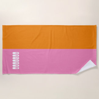 Personalised Pink and Orange Beach Towel Mat