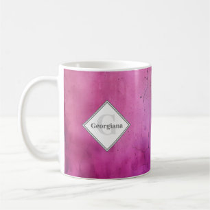 Personalised Pink and Purple Monogrammed Grungy Co Coffee Mug