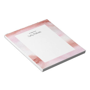 Personalised pink and rust watercolor Notepad