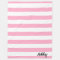 Personalised Pink and White Striped Fleece Blanket