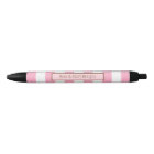 Personalised Pink and White Striped Pen