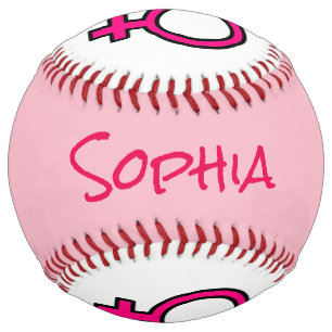 Personalised Pink and White Woman Symbol Softball