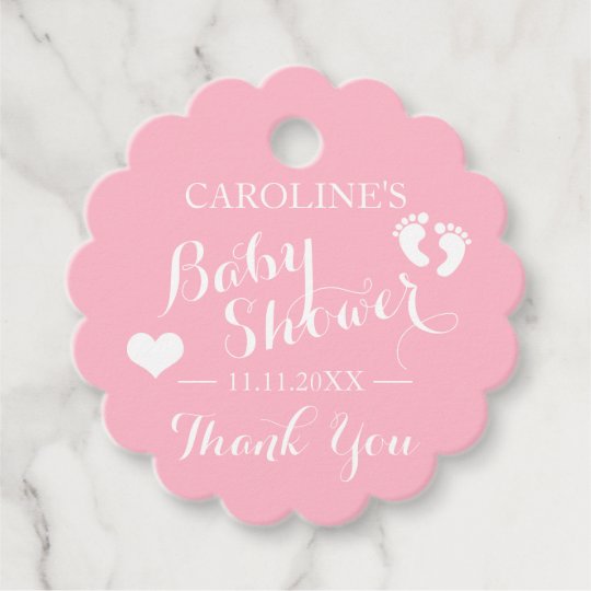 Personalised Pink Baby Feet Girl Baby Shower Favour Tags Zazzle Co Uk