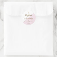 Personalised Pink Baby Girl baptism first birthday