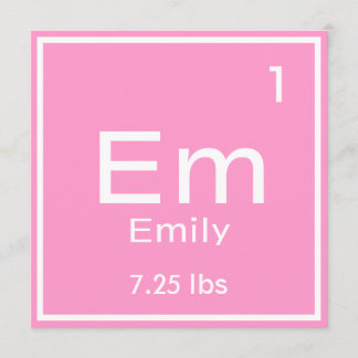 Personalised Pink Baby Girl Element Announcement