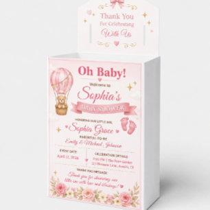 Personalised Pink Baby Shower Favour Box
