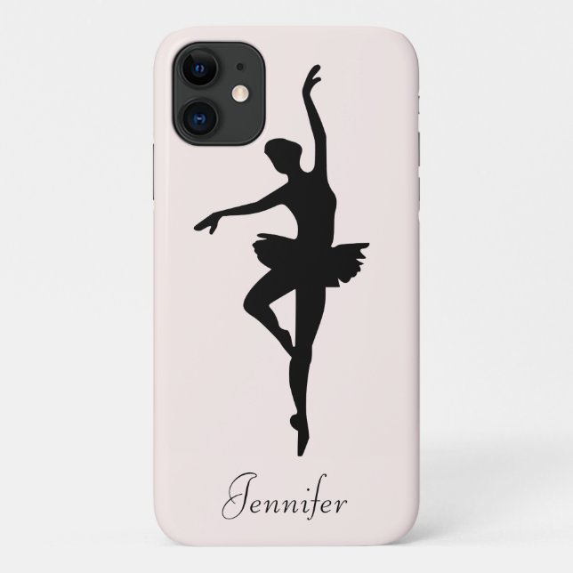 Personalised Pink Ballerina Dance Silhouette Case-Mate iPhone Case (Back)