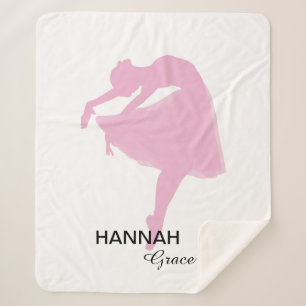 Personalised Pink Ballerina Dancer Sherpa Blanket