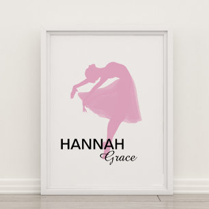 Personalised Pink Ballerina Poster