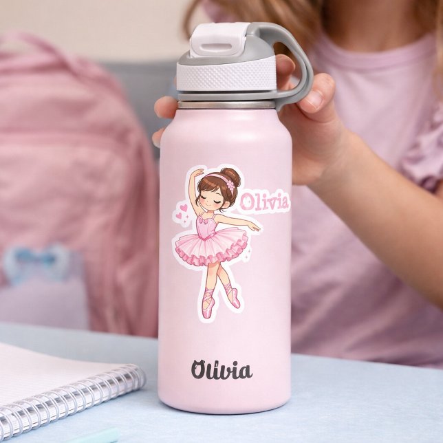 Personalised pink ballerina Stickers (Creator Uploaded)
