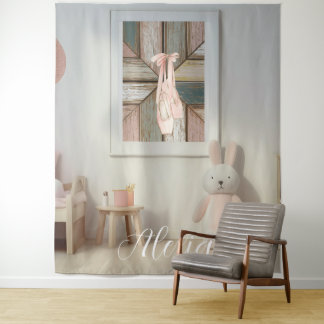 Personalised Pink Ballet Dance Studio Backdrop Tapestry