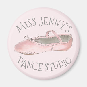 Personalised Pink Ballet Shoe Dance Studio Teacher Magnet