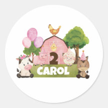 Personalised Pink Barnyard Birthday