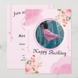 Personalised Pink Birthday Invitation