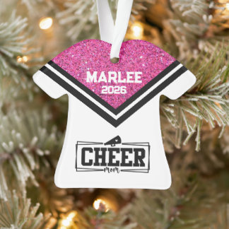 Personalised Pink & Black Cheer Mum Ornament