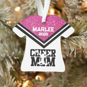Personalised Pink & Black Cheer Mum Ornament