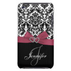 Personalised Pink, Black Ornate Damask Case