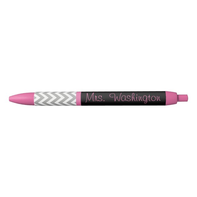 Personalised Pink Black Teacher's Writing Pen Gift (Front)